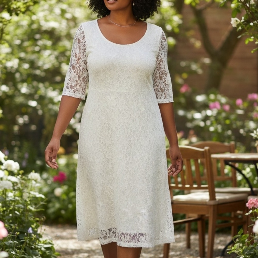 BANANA REPUBLIC BIEGE LACE DRESS SIZE 14